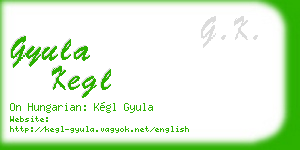 gyula kegl business card